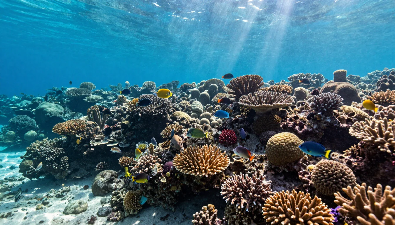 Native fish in a healthy Caribbean coral ecosystem